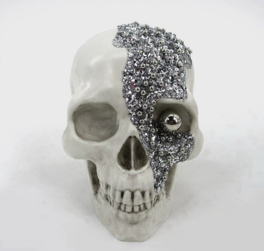 Target Halloween Decorative Skull - White/Silver New